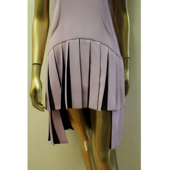 VERSUS VERSACE Pleated Mini Dress - Lilac and Black Drop Waist - Size 38 - NWT! - Picture 3 of 5